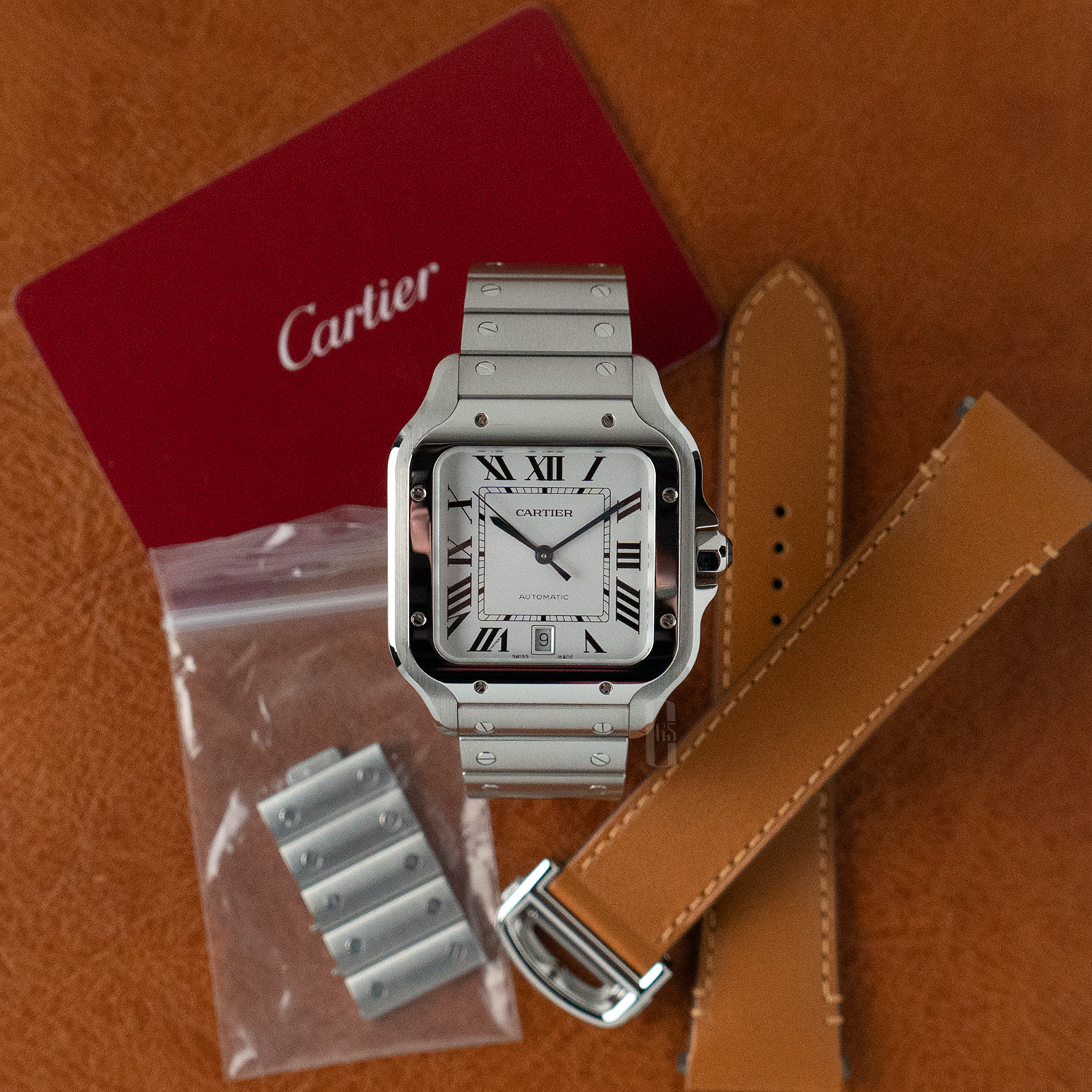 Cartier WSSA0018 Santos Large White Dial Set