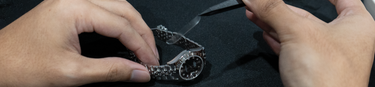 Applying the RX-8 watch protection film on a Rolex Datejust